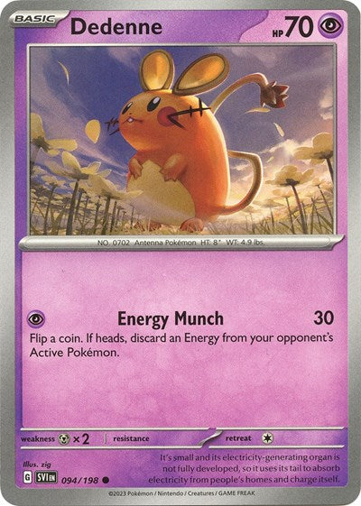 2023 Pokemon: SV01: Scarlet & Violet Base Set (SVI) - Dedenne 094 198 (#094/198, Common) (, Near Mint)