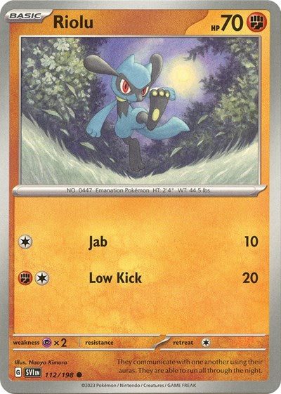 2023 Pokemon: SV01: Scarlet & Violet Base Set (SVI) - Riolu 112 198 (#112/198, Common) (, Near Mint)