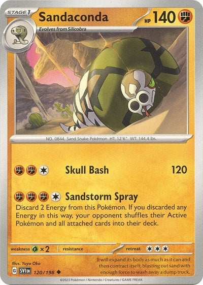 2023 Pokemon: SV01: Scarlet & Violet Base Set (SVI) - Sandaconda (#120/198, Uncommon) (, Near Mint)