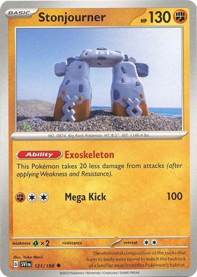 2023 Pokemon: SV01: Scarlet & Violet Base Set (SVI) - Stonjourner (#121/198, Uncommon) (, Near Mint)