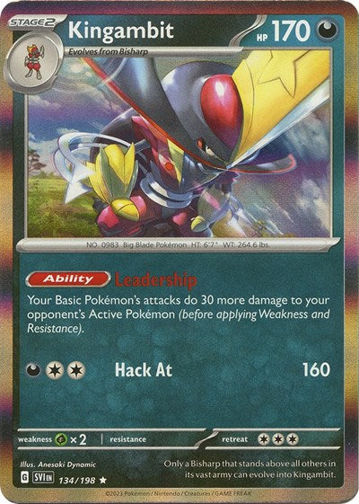 2023 Pokemon: SV01: Scarlet & Violet Base Set (SVI) - Kingambit 134 198 (#134/198, Rare) (Holofoil, Near Mint)