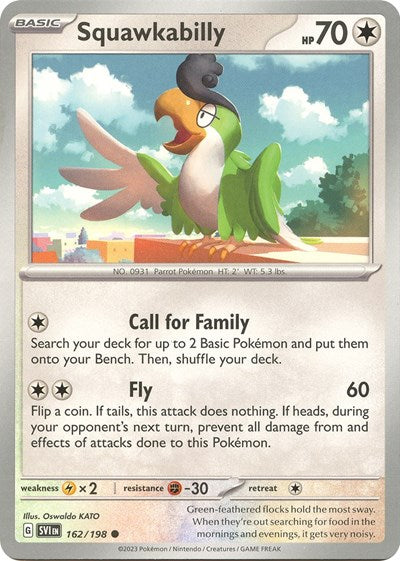 2023 Pokemon: SV01: Scarlet & Violet Base Set (SVI) - Squawkabilly (#162/198, Common) (, Near Mint)