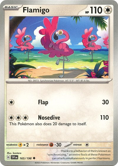 2023 Pokemon: SV01: Scarlet & Violet Base Set (SVI) - Flamigo (#165/198, Uncommon) (, Near Mint)