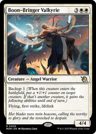 2023 Magic: The Gathering: March of the Machine (MOM) - Boon Bringer Valkyrie (#9, Rare) (Foil, Near Mint)