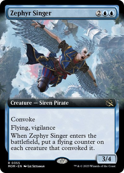 2023 Magic: The Gathering: March of the Machine (MOM) - Zephyr Singer Extended Art (#355, Rare) (, Lightly Played)