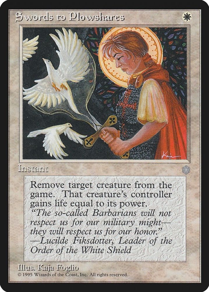1995 Magic: The Gathering: Ice Age (ICE) - Swords to Plowshares (#54, Uncommon) (, Near Mint)