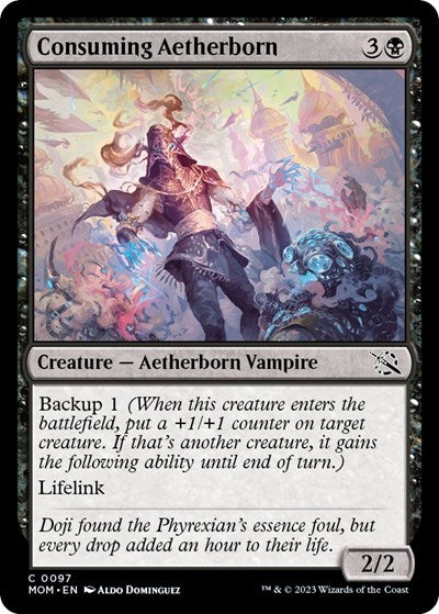 2023 Magic: The Gathering: March of the Machine (MOM) - Consuming Aetherborn (#97, Common) (, Lightly Played)