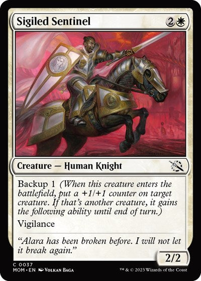 2023 Magic: The Gathering: March of the Machine (MOM) - Sigiled Sentinel (#37, Common) (, Near Mint)