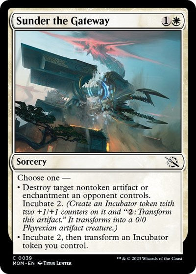 2023 Magic: The Gathering: March of the Machine (MOM) - Sunder the Gateway (#39, Common) (, Near Mint)