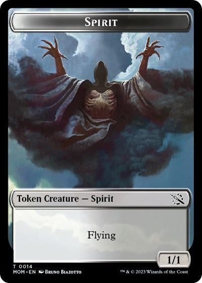 2023 Magic: The Gathering: March of the Machine (MOM) - Spirit Token 0014 (#14, T) (, Near Mint)