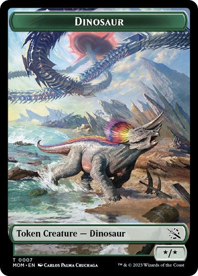 2023 Magic: The Gathering: March of the Machine (MOM) - Dinosaur Token (#7, T) (, Near Mint)