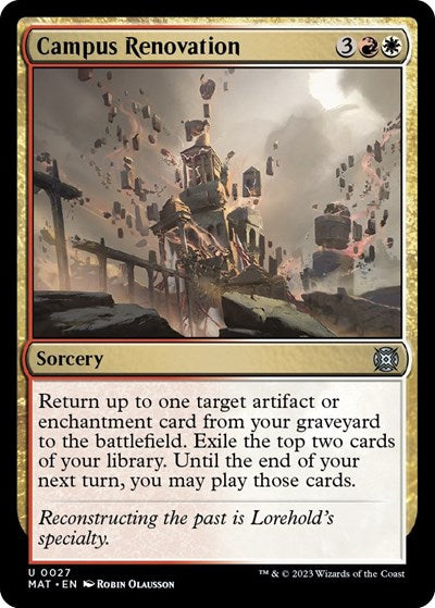 2023 Magic: The Gathering: March of the Machine: The Aftermath (MAT) - Campus Renovation (#27, Uncommon) (, Near Mint)