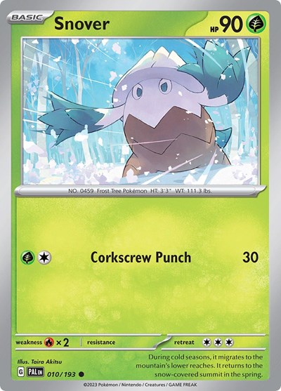 2023 Pokemon: SV02: Paldea Evolved (PAL) - Snover (#010/193, Common) (, Near Mint)