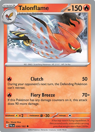 2023 Pokemon: SV02: Paldea Evolved (PAL) - Talonflame (#030/193, Uncommon) (, Near Mint)