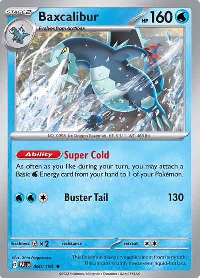 2023 Pokemon: SV02: Paldea Evolved (PAL) - Baxcalibur 060 193 (#060/193, Rare) (Reverse Holofoil, Near Mint)