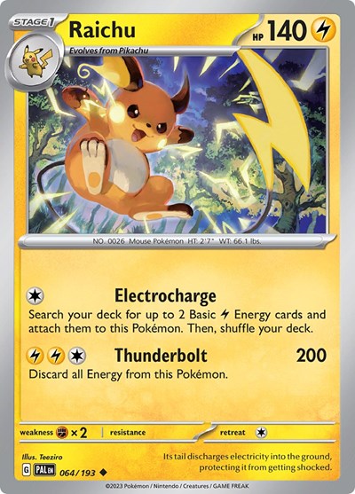 2023 Pokemon: SV02: Paldea Evolved (PAL) - Raichu 064 193 (#064/193, Uncommon) (, Near Mint)