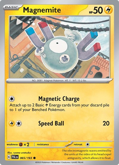 2023 Pokemon: SV02: Paldea Evolved (PAL) - Magnemite (#065/193, Common) (, Near Mint)