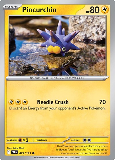 2023 Pokemon: SV02: Paldea Evolved (PAL) - Pincurchin 072 193 (#072/193, Common) (, Near Mint)
