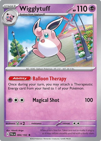 2023 Pokemon: SV02: Paldea Evolved (PAL) - Wigglytuff (#084/193, Rare) (Reverse Holofoil, Near Mint)