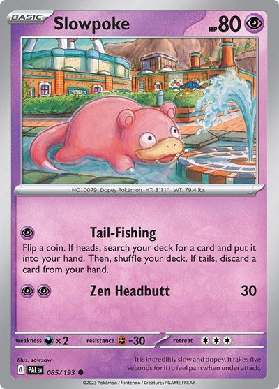 2023 Pokemon: SV02: Paldea Evolved (PAL) - Slowpoke (#085/193, Common) (, Near Mint)