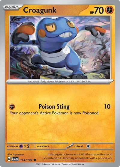 2023 Pokemon: SV02: Paldea Evolved (PAL) - Croagunk (#114/193, Common) (, Near Mint)