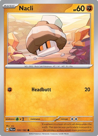 2023 Pokemon: SV02: Paldea Evolved (PAL) - Nacli 120 193 (#120/193, Common) (, Near Mint)