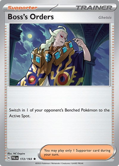 2023 Pokemon: SV02: Paldea Evolved (PAL) - Bosss Orders 172 193 (#172/193, Rare) (Holofoil, Near Mint)