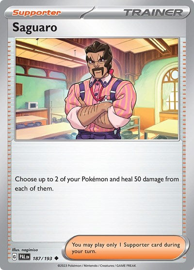 2023 Pokemon: SV02: Paldea Evolved (PAL) - Saguaro (#187/193, Uncommon) (, Near Mint)