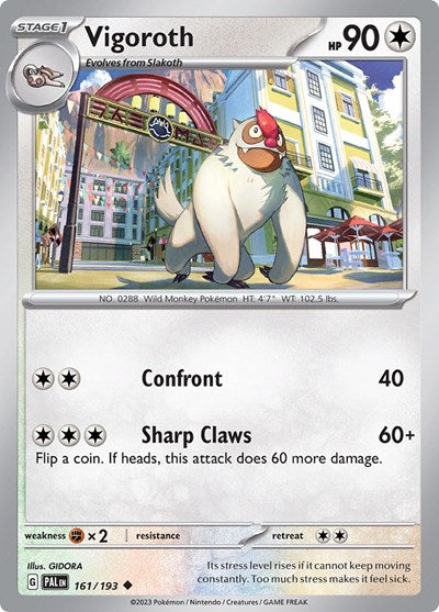 2023 Pokemon: SV02: Paldea Evolved (PAL) - Vigoroth (#161/193, Uncommon) (, Near Mint)