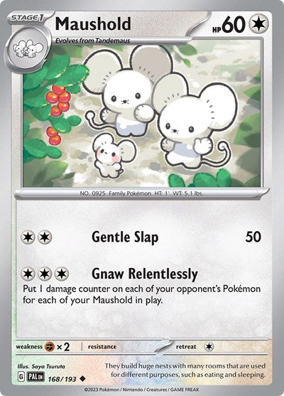 2023 Pokemon: SV02: Paldea Evolved (PAL) - Maushold (#168/193, Uncommon) (, Near Mint)
