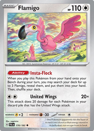 2023 Pokemon: SV02: Paldea Evolved (PAL) - Flamigo (#170/193, Uncommon) (, Near Mint)