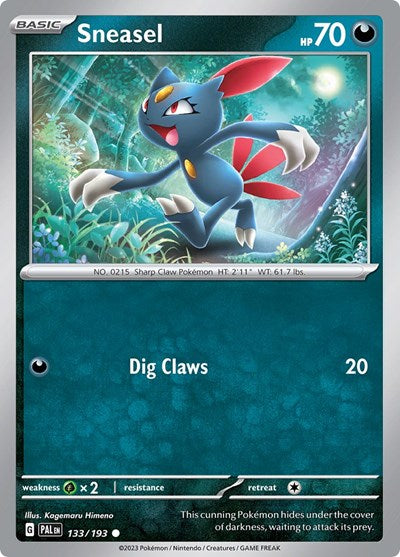 2023 Pokemon: SV02: Paldea Evolved (PAL) - Sneasel (#133/193, Common) (, Near Mint)