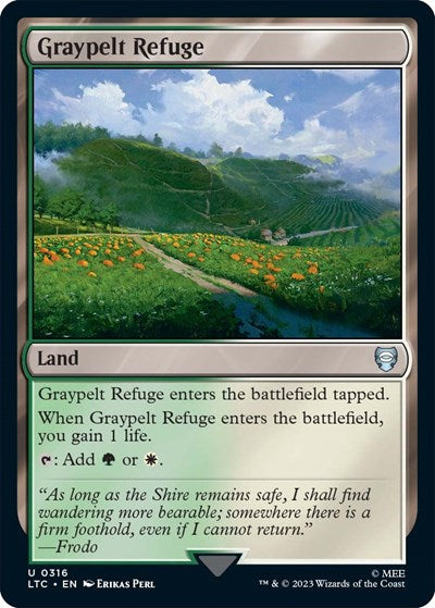 2023 Magic: The Gathering: Commander: The Lord of the Rings: Tales of Middle-earth (LTC) - Graypelt Refuge (#316, Uncommon) (, Near Mint)