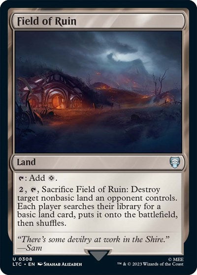 2023 Magic: The Gathering: Commander: The Lord of the Rings: Tales of Middle-earth (LTC) - Field of Ruin (#308, Uncommon) (, Near Mint)