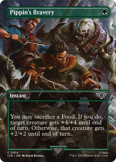 2023 Magic: The Gathering: Universes Beyond: The Lord of the Rings: Tales of Middle-earth (LTR) - Pippins Bravery Borderless (#414, Common) (, Near Mint)