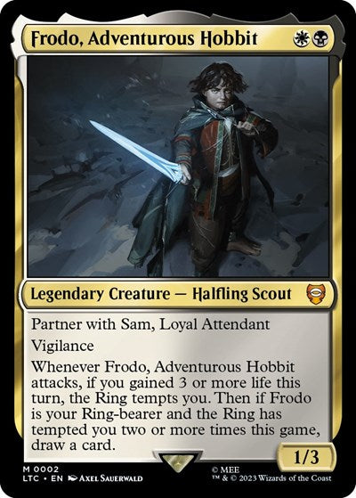 2023 Magic: The Gathering: Commander: The Lord of the Rings: Tales of Middle-earth (LTC) - Frodo Adventurous Hobbit (#2, Mythic Rare) (Foil, Near Mint)