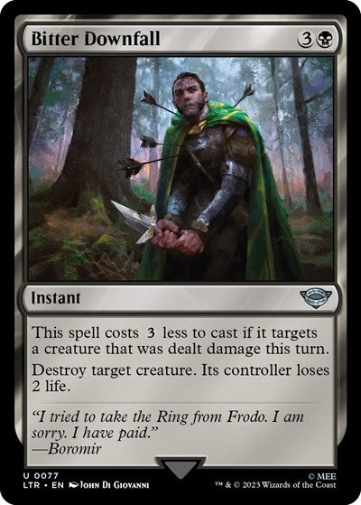 2023 Magic: The Gathering: Universes Beyond: The Lord of the Rings: Tales of Middle-earth (LTR) - Bitter Downfall (#77, Uncommon) (, Near Mint)