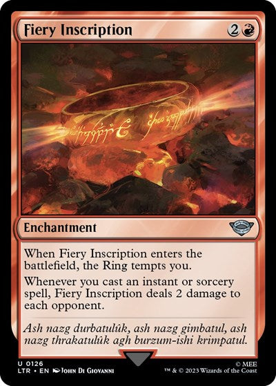 2023 Magic: The Gathering: Universes Beyond: The Lord of the Rings: Tales of Middle-earth (LTR) - Fiery Inscription (#126, Uncommon) (, Near Mint)