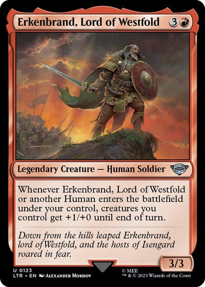 2023 Magic: The Gathering: Universes Beyond: The Lord of the Rings: Tales of Middle-earth (LTR) - Erkenbrand Lord of Westfold (#123, Uncommon) (, Near Mint)