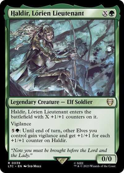 2023 Magic: The Gathering: Commander: The Lord of the Rings: Tales of Middle-earth (LTC) - Haldir Lorien Lieutenant (#39, Rare) (, Near Mint)