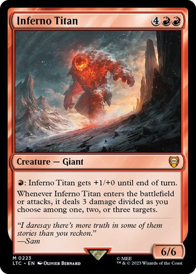 2023 Magic: The Gathering: Commander: The Lord of the Rings: Tales of Middle-earth (LTC) - Inferno Titan (#223, Mythic Rare) (, Near Mint)