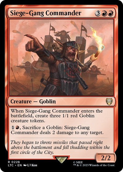 2023 Magic: The Gathering: Commander: The Lord of the Rings: Tales of Middle-earth (LTC) - Siege Gang Commander (#228, Rare) (, Near Mint)