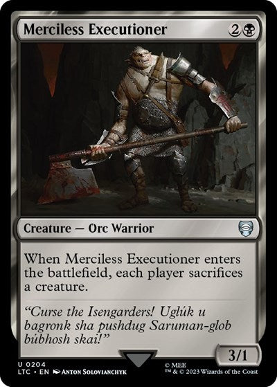 2023 Magic: The Gathering: Commander: The Lord of the Rings: Tales of Middle-earth (LTC) - Merciless Executioner (#204, Uncommon) (, Near Mint)