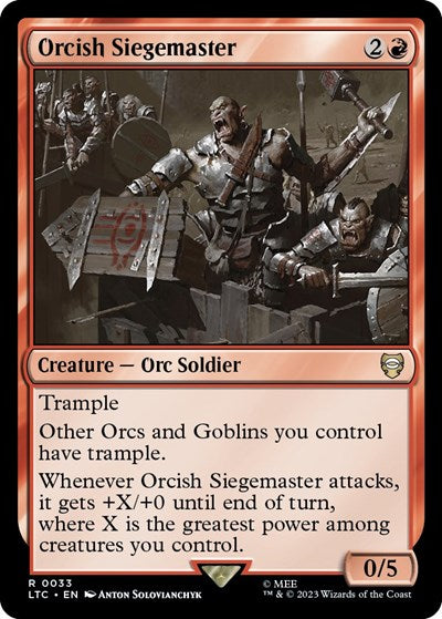 2023 Magic: The Gathering: Commander: The Lord of the Rings: Tales of Middle-earth (LTC) - Orcish Siegemaster (#33, Rare) (, Near Mint)