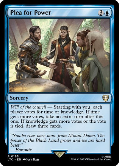 2023 Magic: The Gathering: Commander: The Lord of the Rings: Tales of Middle-earth (LTC) - Plea for Power (#195, Rare) (, Near Mint)