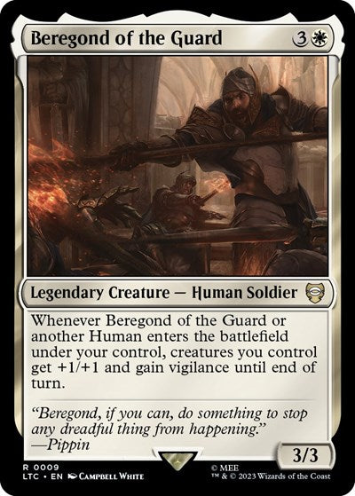 2023 Magic: The Gathering: Commander: The Lord of the Rings: Tales of Middle-earth (LTC) - Beregond of the Guard (#9, Rare) (, Near Mint)