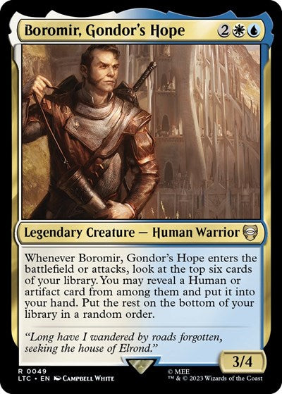2023 Magic: The Gathering: Commander: The Lord of the Rings: Tales of Middle-earth (LTC) - Boromir Gondors Hope (#49, Rare) (, Near Mint)