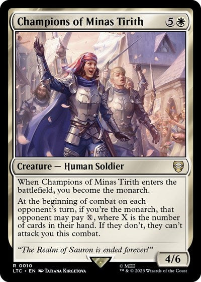 2023 Magic: The Gathering: Commander: The Lord of the Rings: Tales of Middle-earth (LTC) - Champions of Minas Tirith (#10, Rare) (, Near Mint)