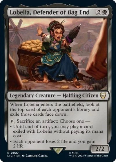 2023 Magic: The Gathering: Commander: The Lord of the Rings: Tales of Middle-earth (LTC) - Lobelia Defender of Bag End (#27, Rare) (, Near Mint)