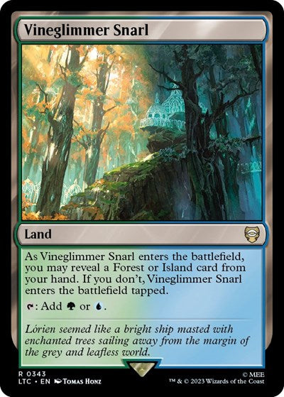 2023 Magic: The Gathering: Commander: The Lord of the Rings: Tales of Middle-earth (LTC) - Vineglimmer Snarl (#343, Rare) (, Near Mint)